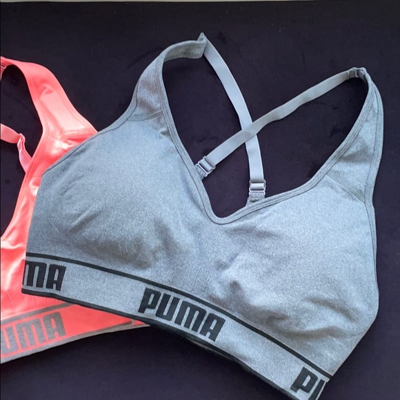 PUMA Crossback Sports Bra Pink - Picture 2 of 3